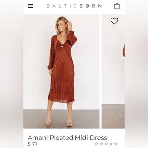 NWT!!! PLEATED MIDI DRESS